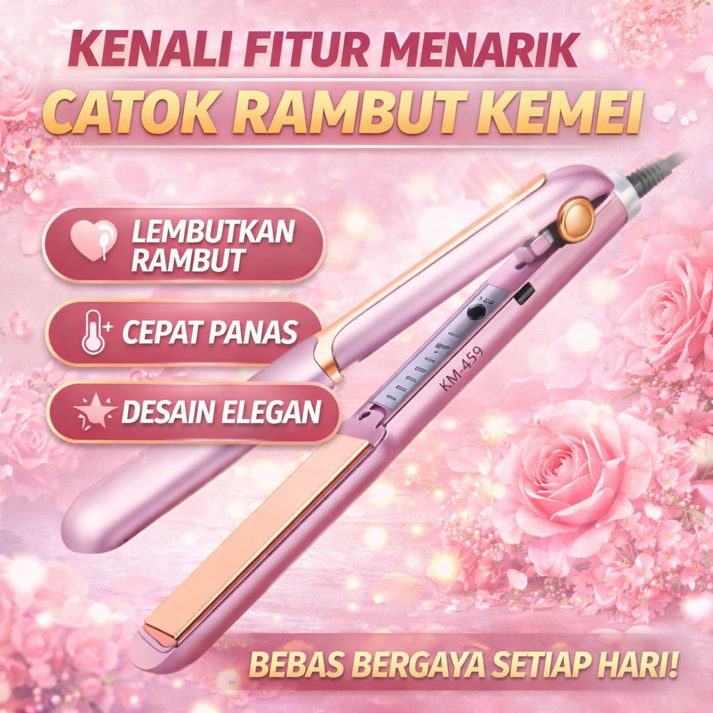 Kemei Hair Straightener – Catokan Rambut Praktis untuk Styling Lebih Mudah
