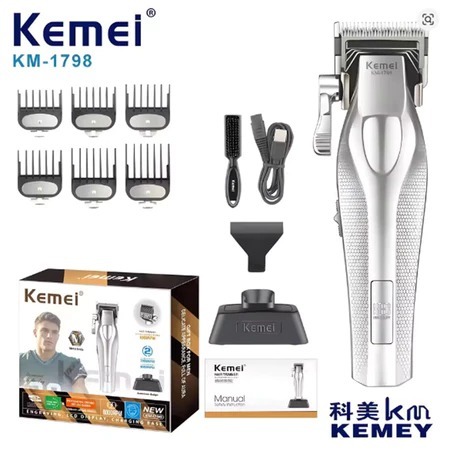 KEMEI KM-1798 Professional Hair Clipper For Men Cordless Beard Trimmer 9100 RPM 3000mAh Alat Cukur Rambut Kemei KM1798 KM 1798