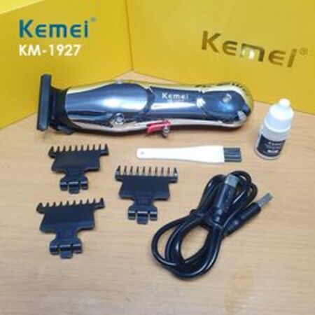 Kemei KM-1927 Hair Clipper 5000RPM 1000MAH Alat Cukur Rambut KM1927 KM 1927 - SILVER