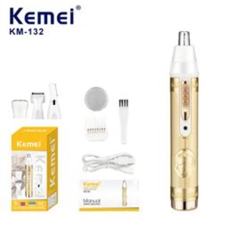 Kemei KM-132 Lady Shaver Eyebrow Trimmer 4 in 1 7500RPM 300MAH Cukur Rambut Alis KM 132 KM132