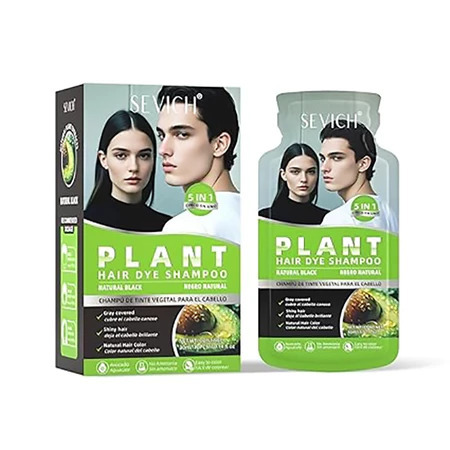 Sevich Plant Hair Dye Shampoo 5 In 1 Sampo Pewarna Rambut - NATURAL BLACK