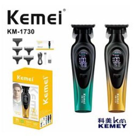 Kemei KM-1730 Hair Clipper Alat Cukur Kemei 1300mAh Two Button 7500RPM Hair Trimmer KM 1730 - GREEN