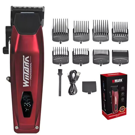 WMARK NG-125 Hair Clipper 7500RPM 2000MAH TYPE C Charging Trimmer Cukur NG125 NG 125 - RED